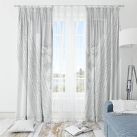 Peniamina Gospel Day Niue Window Curtain Cross Dove Hiapo Pattern White