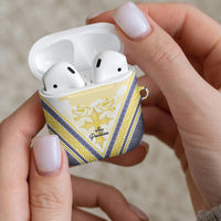 Peniamina Gospel Day Niue AirPods Case Cross Dove Hiapo Pattern Yellow LT14 - Polynesian Pride