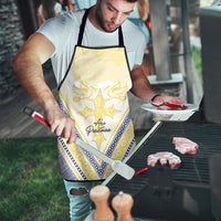 Peniamina Gospel Day Niue Apron Cross Dove Hiapo Pattern Yellow LT14 - Polynesian Pride