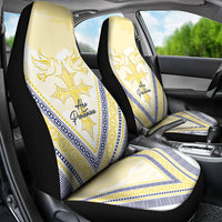 Peniamina Gospel Day Niue Car Seat Cover Cross Dove Hiapo Pattern Yellow LT14 - Polynesian Pride