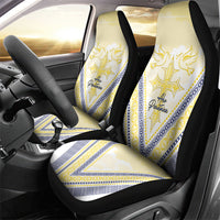 Peniamina Gospel Day Niue Car Seat Cover Cross Dove Hiapo Pattern Yellow LT14 - Polynesian Pride