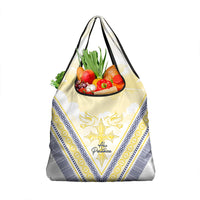 Peniamina Gospel Day Niue Grocery Bag Cross Dove Hiapo Pattern Yellow LT14 1-pack One Size Yellow - Polynesian Pride