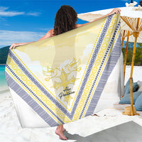 Peniamina Gospel Day Niue Sarong Cross Dove Hiapo Pattern Yellow LT14 One Size 44 x 66 inches Yellow - Polynesian Pride