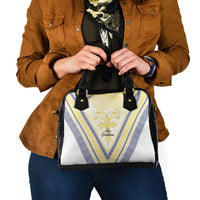 Peniamina Gospel Day Niue Shoulder Handbag Cross Dove Hiapo Pattern Yellow LT14 - Polynesian Pride