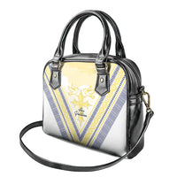 Peniamina Gospel Day Niue Shoulder Handbag Cross Dove Hiapo Pattern Yellow LT14 - Polynesian Pride