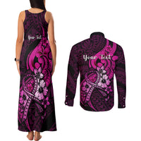 personalised-polynesia-breast-cancer-awareness-couples-matching-tank-maxi-dress-and-long-sleeve-button-shirts-think-pink-polynesian-ribbon-black-version