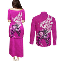 personalised-polynesia-breast-cancer-awareness-couples-matching-puletasi-dress-and-long-sleeve-button-shirts-think-pink-polynesian-ribbon-white-version