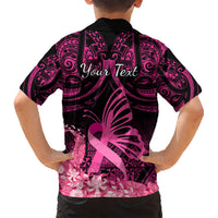 presonalised-tonga-breast-cancer-awareness-kid-hawaiian-shirt-pink-ribbon-brave-strong-warrior-tongan-ngatu-pattern
