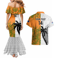 Custom Fiji And Australia Rugby Couples Matching Mermaid Dress and Hawaiian Shirt 2023 World Cup Aboriginal Mix Tapa Pattern LT14 - Polynesian Pride