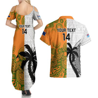 Custom Fiji And Australia Rugby Couples Matching Summer Maxi Dress and Hawaiian Shirt 2023 World Cup Aboriginal Mix Tapa Pattern LT14 - Polynesian Pride