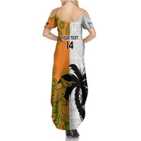 Custom Fiji And Australia Rugby Family Matching Summer Maxi Dress and Hawaiian Shirt 2023 World Cup Aboriginal Mix Tapa Pattern LT14 - Polynesian Pride