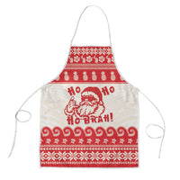 Red Mele Kalikimaka Hawaii Apron Funny Ho Ho Ho Santa Shaka - Polynesian Pride