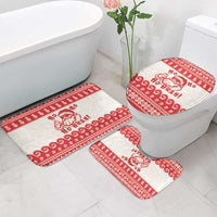 Red Mele Kalikimaka Hawaii Bathroom Set Funny Ho Ho Ho Santa Shaka - Polynesian Pride