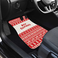 Red Mele Kalikimaka Hawaii Car Mats Funny Ho Ho Ho Santa Shaka - Polynesian Pride