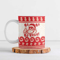 Red Mele Kalikimaka Hawaii Ceramic Mug Funny Ho Ho Ho Santa Shaka - Polynesian Pride