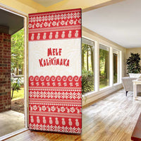 Red Mele Kalikimaka Hawaii Door Cover Funny Ho Ho Ho Santa Shaka - Polynesian Pride