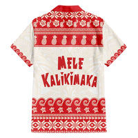 Red Mele Kalikimaka Hawaii Family Matching Long Sleeve Bodycon Dress and Hawaiian Shirt Funny Ho Ho Ho Santa Shaka LT14 - Polynesian Pride