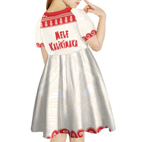 Red Mele Kalikimaka Hawaii Kid Short Sleeve Dress Funny Ho Ho Ho Santa Shaka - Polynesian Pride