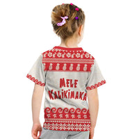 Red Mele Kalikimaka Hawaii Kid T Shirt Funny Ho Ho Ho Santa Shaka - Polynesian Pride