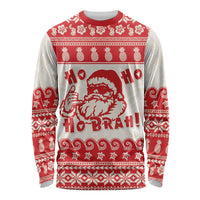 Red Mele Kalikimaka Hawaii Long Sleeve Shirt Funny Ho Ho Ho Santa Shaka - Polynesian Pride