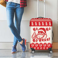 Red Mele Kalikimaka Hawaii Luggage Cover Funny Ho Ho Ho Santa Shaka - Polynesian Pride