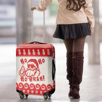Red Mele Kalikimaka Hawaii Luggage Cover Funny Ho Ho Ho Santa Shaka - Polynesian Pride