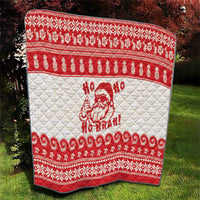 Red Mele Kalikimaka Hawaii Quilt Funny Ho Ho Ho Santa Shaka - Polynesian Pride