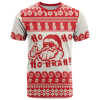 Red Mele Kalikimaka Hawaii T Shirt Funny Ho Ho Ho Santa Shaka - Polynesian Pride