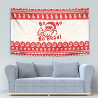 Red Mele Kalikimaka Hawaii Tapestry Funny Ho Ho Ho Santa Shaka - Polynesian Pride