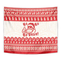 Red Mele Kalikimaka Hawaii Tapestry Funny Ho Ho Ho Santa Shaka - Polynesian Pride