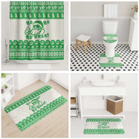Green Mele Kalikimaka Hawaii Bathroom Set Funny Ho Ho Ho Santa Shaka - Polynesian Pride