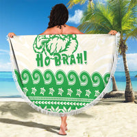 Green Mele Kalikimaka Hawaii Beach Blanket Funny Ho Ho Ho Santa Shaka - Polynesian Pride