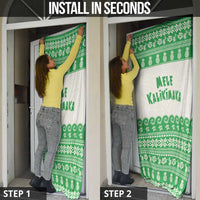 Green Mele Kalikimaka Hawaii Door Cover Funny Ho Ho Ho Santa Shaka - Polynesian Pride