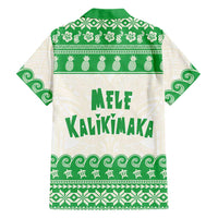 Green Mele Kalikimaka Hawaii Family Matching Long Sleeve Bodycon Dress and Hawaiian Shirt Funny Ho Ho Ho Santa Shaka LT14 - Polynesian Pride