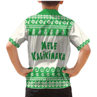 Green Mele Kalikimaka Hawaii Family Matching Mermaid Dress and Hawaiian Shirt Funny Ho Ho Ho Santa Shaka - Polynesian Pride