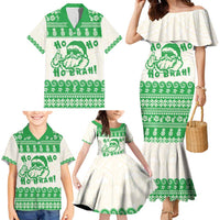 Green Mele Kalikimaka Hawaii Family Matching Mermaid Dress and Hawaiian Shirt Funny Ho Ho Ho Santa Shaka LT14 - Polynesian Pride