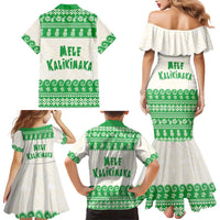 Green Mele Kalikimaka Hawaii Family Matching Mermaid Dress and Hawaiian Shirt Funny Ho Ho Ho Santa Shaka LT14 - Polynesian Pride