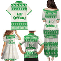 Green Mele Kalikimaka Hawaii Family Matching Puletasi and Hawaiian Shirt Funny Ho Ho Ho Santa Shaka LT14 - Polynesian Pride