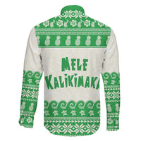 Green Mele Kalikimaka Hawaii Family Matching Short Sleeve Bodycon Dress and Hawaiian Shirt Funny Ho Ho Ho Santa Shaka LT14 - Polynesian Pride