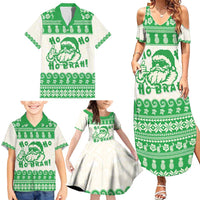 Green Mele Kalikimaka Hawaii Family Matching Summer Maxi Dress and Hawaiian Shirt Funny Ho Ho Ho Santa Shaka LT14 - Polynesian Pride