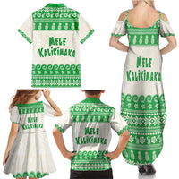 Green Mele Kalikimaka Hawaii Family Matching Summer Maxi Dress and Hawaiian Shirt Funny Ho Ho Ho Santa Shaka LT14 - Polynesian Pride