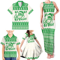 Green Mele Kalikimaka Hawaii Family Matching Tank Maxi Dress and Hawaiian Shirt Funny Ho Ho Ho Santa Shaka LT14 - Polynesian Pride