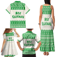 Green Mele Kalikimaka Hawaii Family Matching Tank Maxi Dress and Hawaiian Shirt Funny Ho Ho Ho Santa Shaka LT14 - Polynesian Pride