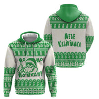 Green Mele Kalikimaka Hawaii Hoodie Funny Ho Ho Ho Santa Shaka - Polynesian Pride