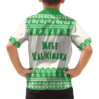 Green Mele Kalikimaka Hawaii Kid Hawaiian Shirt Funny Ho Ho Ho Santa Shaka - Polynesian Pride