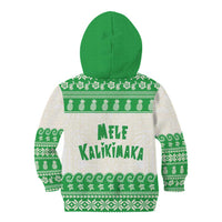 Green Mele Kalikimaka Hawaii Kid Hoodie Funny Ho Ho Ho Santa Shaka - Polynesian Pride