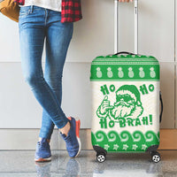Green Mele Kalikimaka Hawaii Luggage Cover Funny Ho Ho Ho Santa Shaka - Polynesian Pride