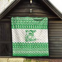 Green Mele Kalikimaka Hawaii Quilt Funny Ho Ho Ho Santa Shaka - Polynesian Pride