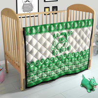 Green Mele Kalikimaka Hawaii Quilt Funny Ho Ho Ho Santa Shaka - Polynesian Pride