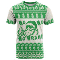 Green Mele Kalikimaka Hawaii T Shirt Funny Ho Ho Ho Santa Shaka - Polynesian Pride